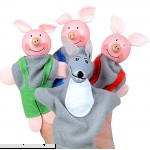 Start 4PCS Set Little Pigs And Wolf Hood Finger Puppet Toys Storytelling Doll  B01I6QJRYE